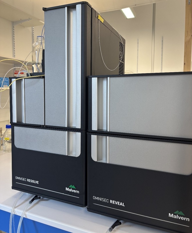 Photo of Malvern's Omnisec device, consisting of two modules: Resolve and Reveal.